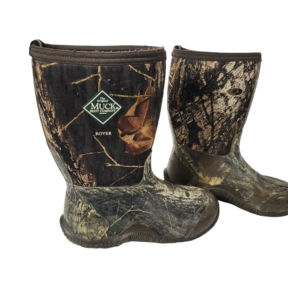 Muck Boot Company Rover Kids Camo Waterproof Rain Boots Brown Size 7 Kids